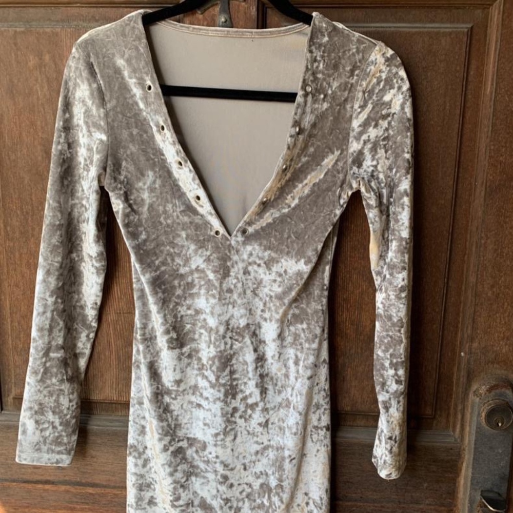 Satin Grey Dress XS